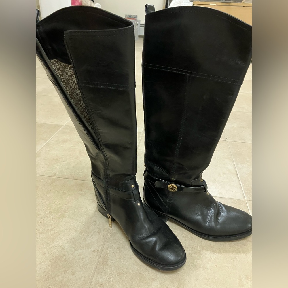 Tory Burch high black boots $80